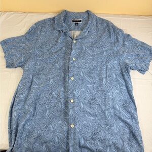 Club Room Blue Leaf Print Men's Shirt